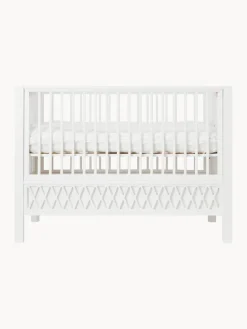New Cam Cam Copenhagen Lit de bébé ajustable Harlequin, 60 x 120 cm Pin, peinture blanche