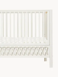 Hot Cam Cam Copenhagen Lit de bébé ajustable Harlequin, 60 x 120 cm Bouleau blanc cassé laqué