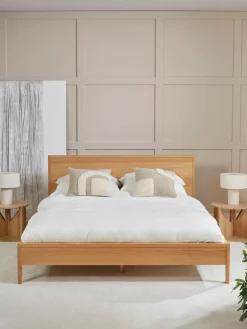 Best Westwing Collection Lit en bois avec tête de lit Tammy Bois de chêne
