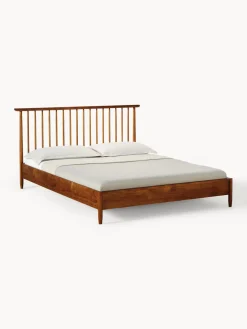 Discount Westwing Collection Lit en bois de pin avec tête de lit Windsor Bois de pin foncé