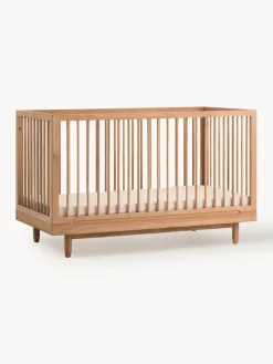 New Nobodinoz Lit en chêne à hauteur réglable pour bébé Pure, 70 x 140 cm