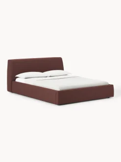 Best Westwing Collection Lit matelassé avec rangement Cloud Tissu lie de vin