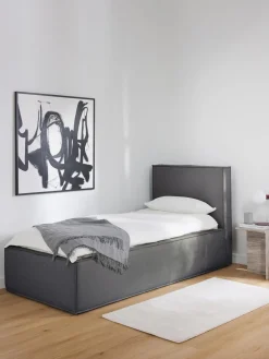 Best Westwing Collection Lit matelassé avec rangement Dream Tissu anthracite