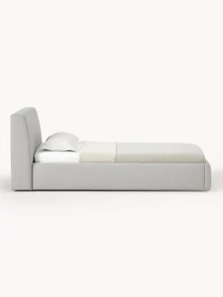 Best Westwing Collection Lit matelassé avec rangement Cloud Tissu gris clair