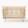 Clearance Bermbach Lit pour bébé artisanal en rotin Paul