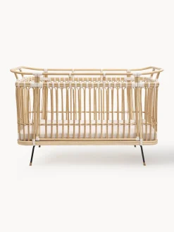 Clearance Bermbach Lit pour bébé artisanal en rotin Paul