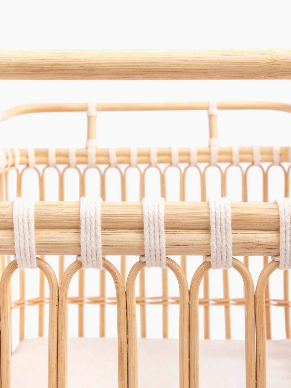 Clearance Bermbach Lit pour bébé artisanal en rotin Paul