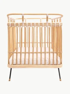 Clearance Bermbach Lit pour bébé artisanal en rotin Paul