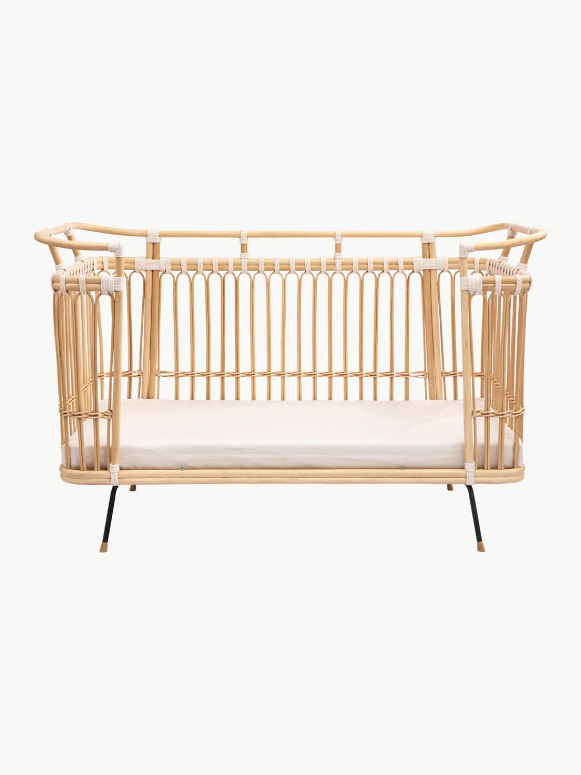 Clearance Bermbach Lit pour bébé artisanal en rotin Paul