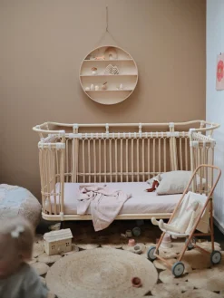 Clearance Bermbach Lit pour bébé artisanal en rotin Paul