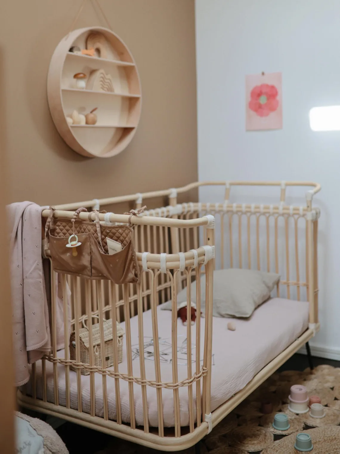 Clearance Bermbach Lit pour bébé artisanal en rotin Paul