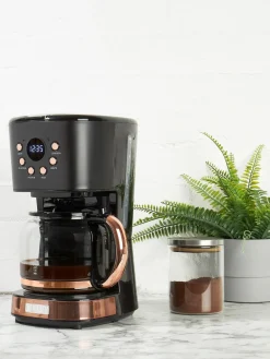 Clearance Haden Machine à café Drip Noir, rose avec finition en métal