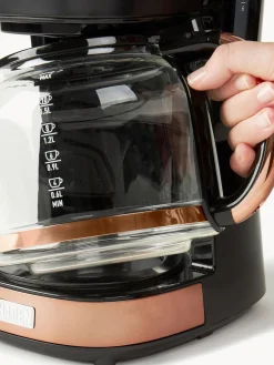 Clearance Haden Machine à café Drip Noir, rose avec finition en métal