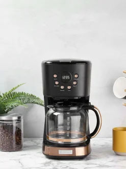 Clearance Haden Machine à café Drip Noir, rose avec finition en métal