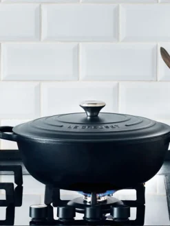Clearance LE CREUSET Marmite en fonte émaillée Signature Collection Noir, argenté