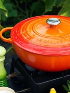 Discount LE CREUSET Marmite en fonte émaillée Signature Collection Orangé, argenté