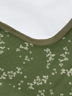 New Nobodinoz Matelas à langer en coton bio Stories Vert foncé, blanc cassé