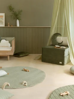 Outlet Nobodinoz Matelas en velours Sleepover Vert olive
