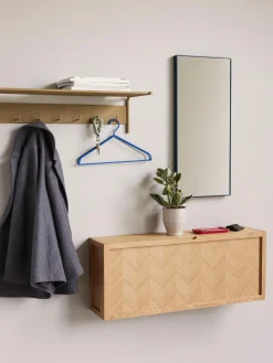 Discount Hübsch Meuble à chaussures en bois avec motif à chevrons Herringbone