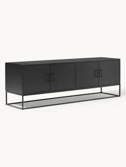 Clearance Westwing Collection Meuble bas en bois de manguier massif Lyle Noir