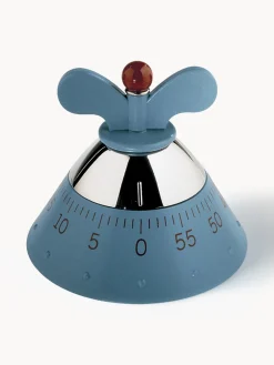 Fashion ALESSI Minuteur de cuisine Happy Gris-bleu, argenté