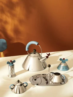 Fashion ALESSI Minuteur de cuisine Happy Gris-bleu, argenté