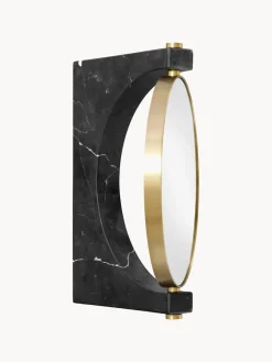 Best Audo Copenhagen Miroir de maquillage mural rond en marbre Pepe Noir marbré, laiton
