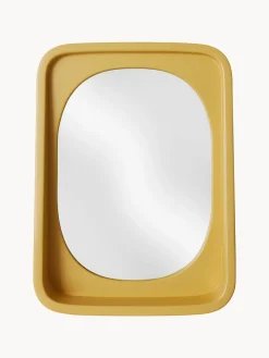 Sale HKLIVING Miroir mural artisanal Curve Jaune moutarde