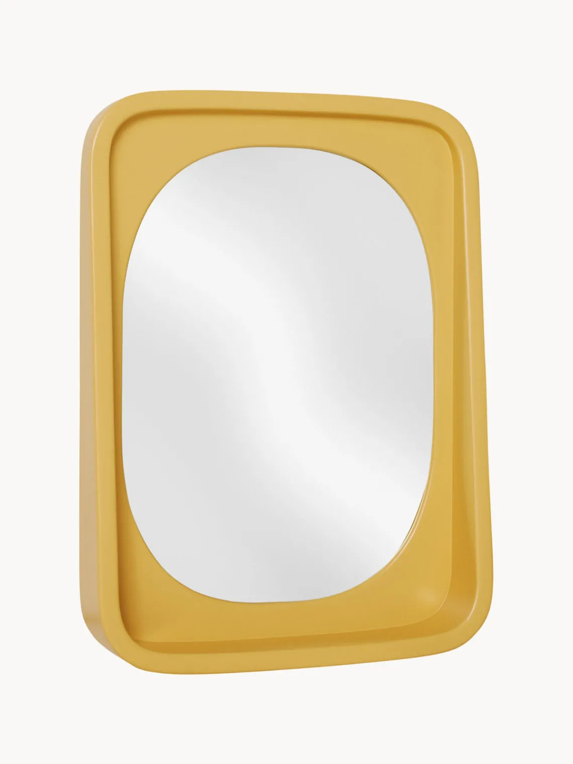 Sale HKLIVING Miroir mural artisanal Curve Jaune moutarde