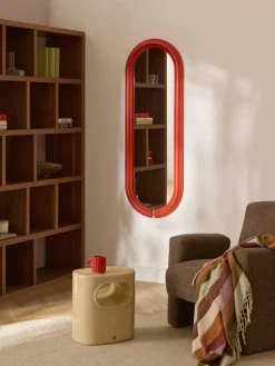 Clearance Westwing Collection Miroir ovale pleine longueur Mael Rouge corail