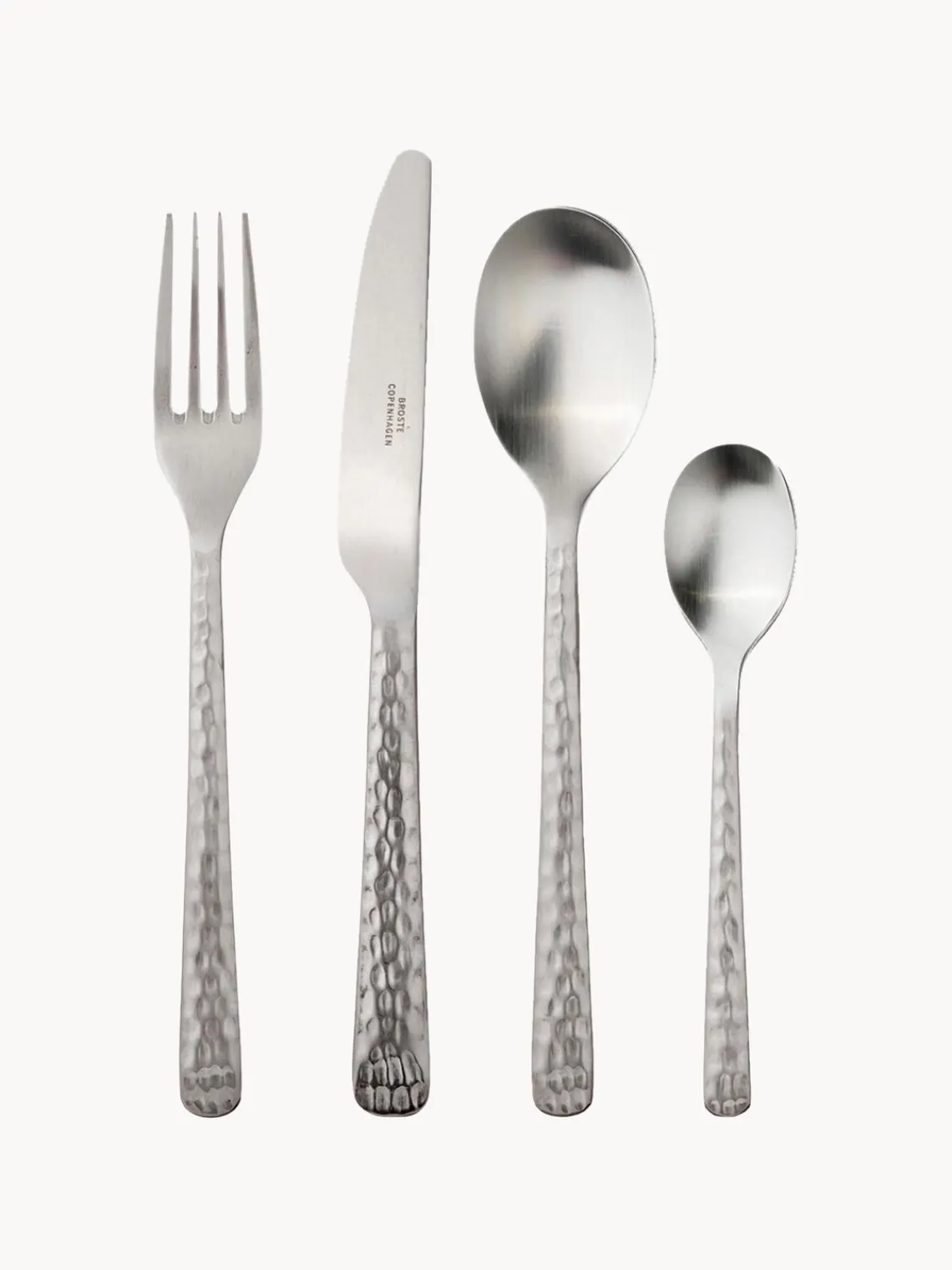 Outlet Broste Copenhagen Ménagère avec manche martelé Hune, 4 personnes (16 élém.)
