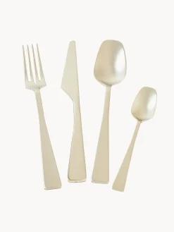 Sale knIndustrie Ménagère en acier inoxydable Zest, 6 personnes (24 élém.) Argenté, mat, ton champagne