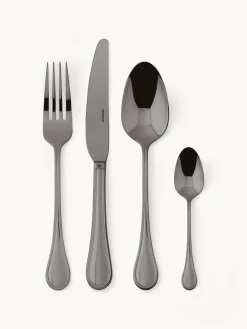 Best sambonet Ménagère en acier inoxydable poli Royal, 6 personnes (24 élém.) Gris, polissage haute brillance