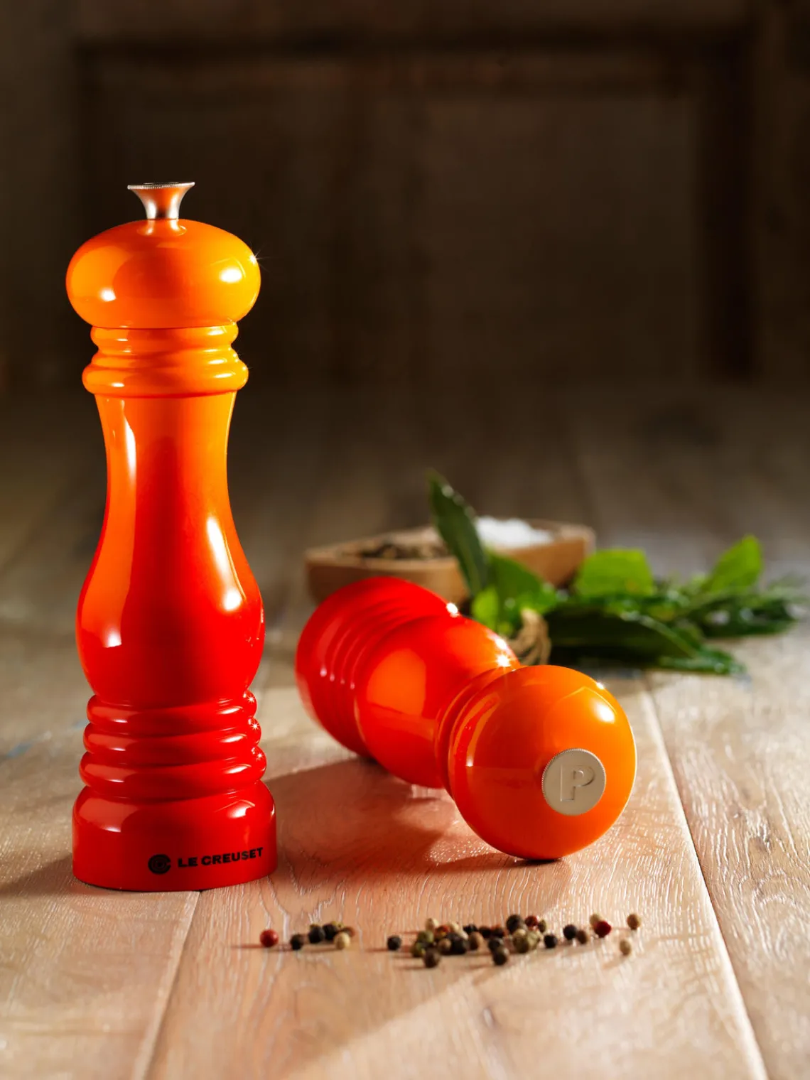 Best LE CREUSET Moulin à poivre avec broyeur en céramique Creuset Orangé haute brillance, argenté