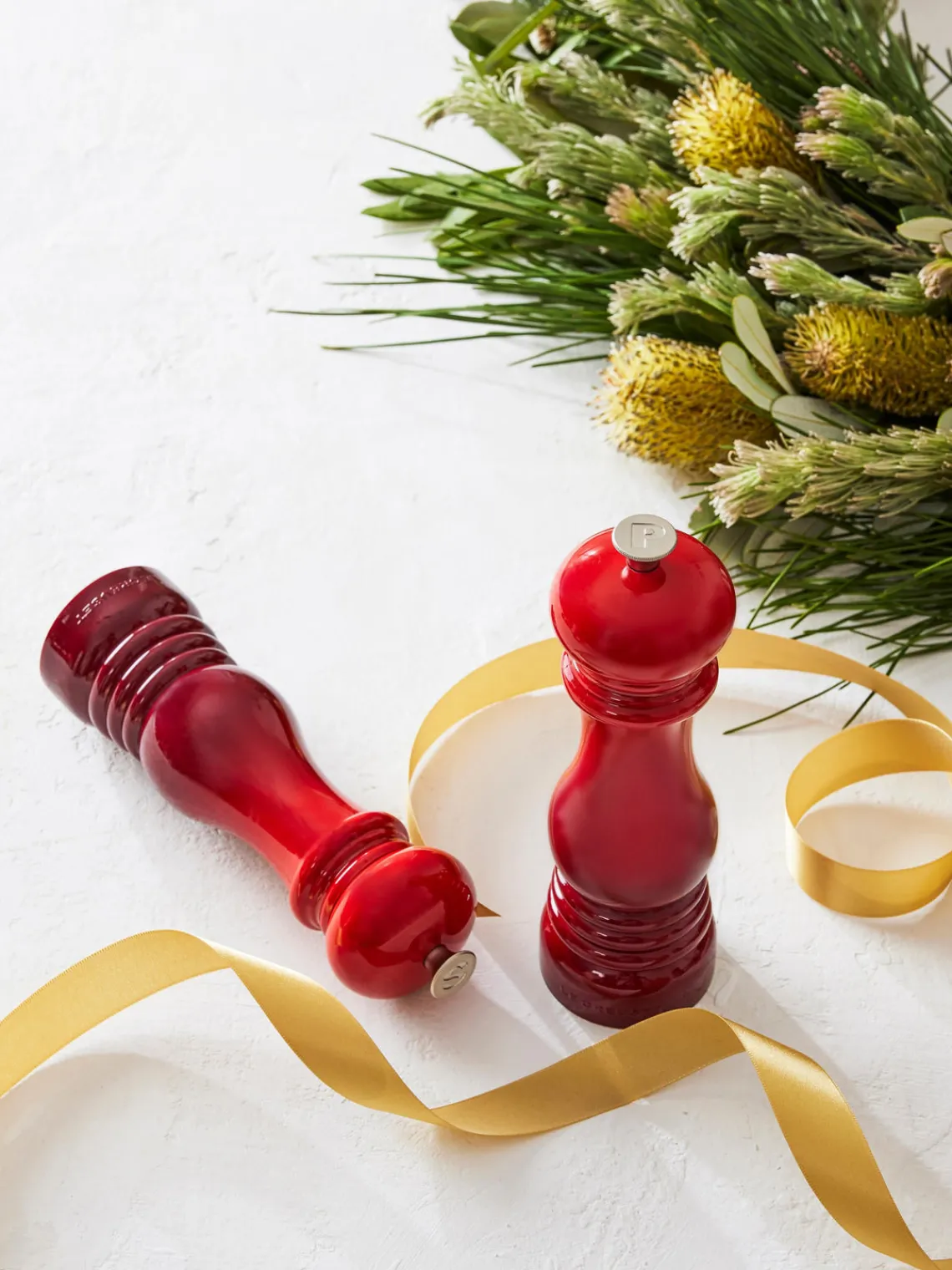 Sale LE CREUSET Moulin à poivre avec broyeur en céramique Creuset Tons rouges haute brillance, argenté