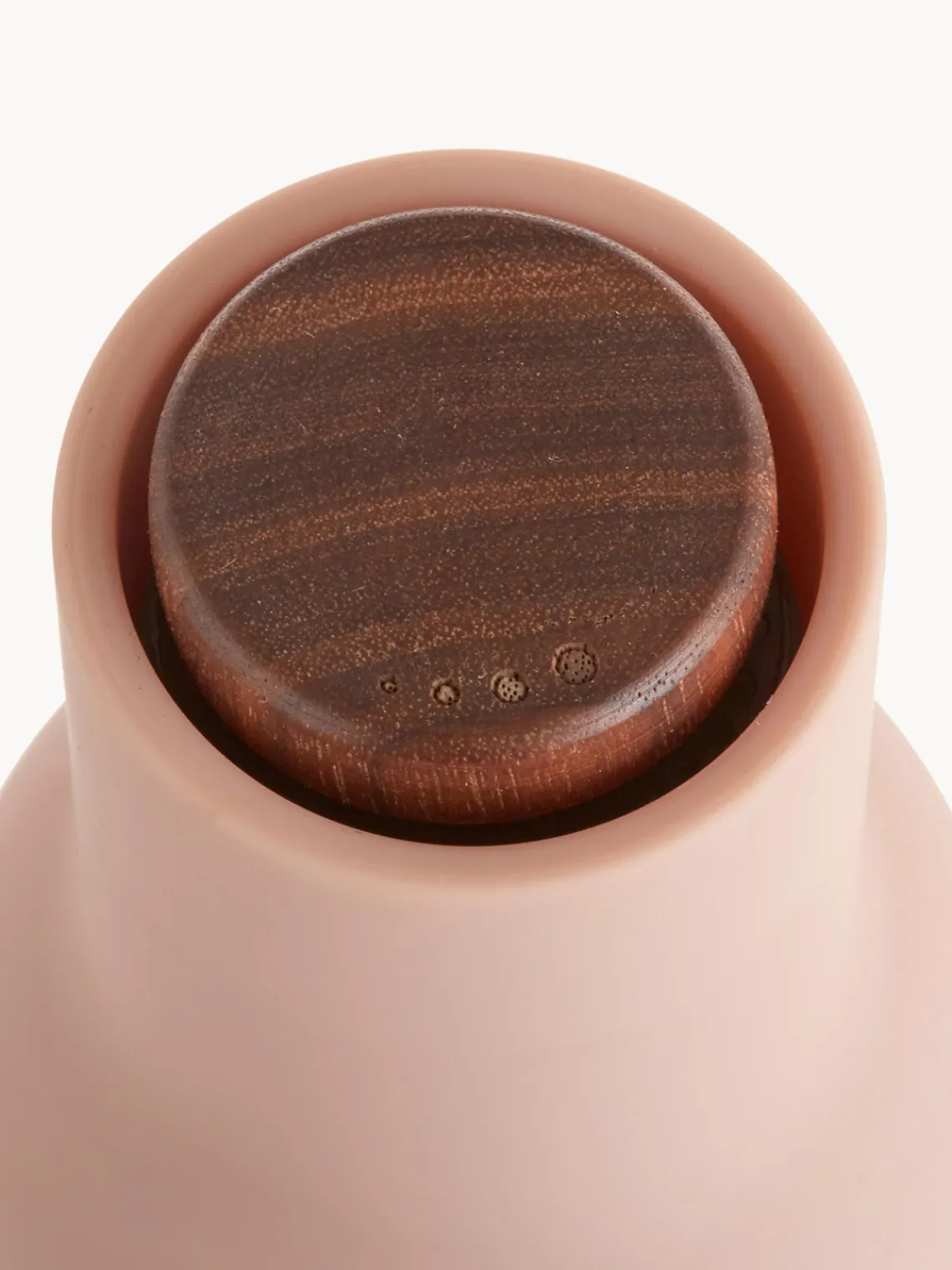 Clearance Audo Copenhagen Moulin à sel et à poivre design avec couvercle en noyer Bottle Grinder, 2 élém. Pêche, vieux rose, bois de noyer