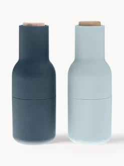 New Audo Copenhagen Moulin à sel et à poivre design avec couvercle en hêtre Bottle Grinder, 2 élém. Bleu foncé, bleu ciel, bois de hêtre