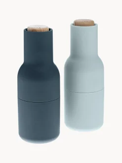 New Audo Copenhagen Moulin à sel et à poivre design avec couvercle en hêtre Bottle Grinder, 2 élém. Bleu foncé, bleu ciel, bois de hêtre