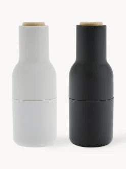 Hot Audo Copenhagen Moulin à sel et à poivre design avec couvercle en hêtre Bottle Grinder, 2 élém. Anthracite, blanc, bois de hêtre