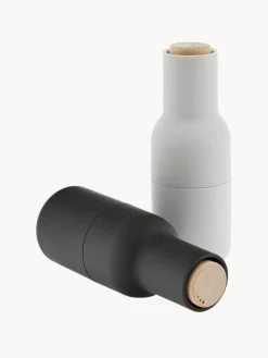 Hot Audo Copenhagen Moulin à sel et à poivre design avec couvercle en hêtre Bottle Grinder, 2 élém. Anthracite, blanc, bois de hêtre
