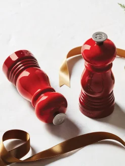 New LE CREUSET Moulins à sel et à poivre avec broyeur en céramique Creuset, 2 élém. Tons rouges haute brillance, argenté