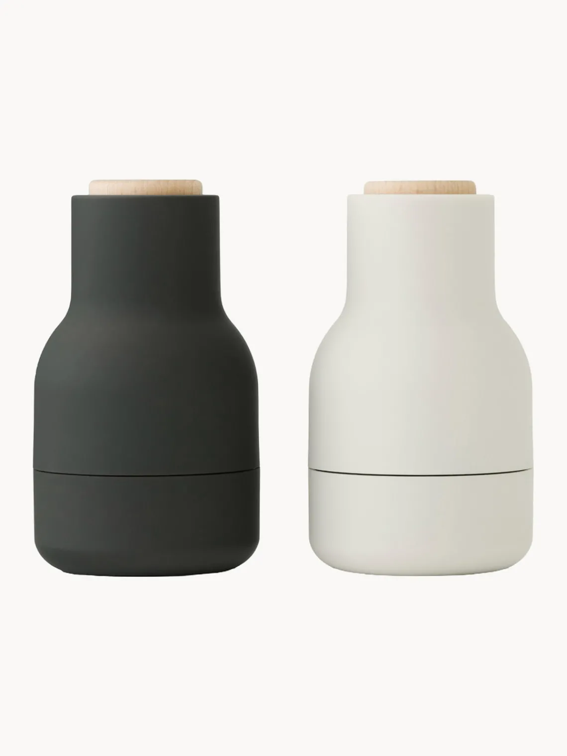 Fashion Audo Copenhagen Moulins à sel et à poivre Bottle Grinder, 2 élém. Noir, blanc cassé, bois de hêtre