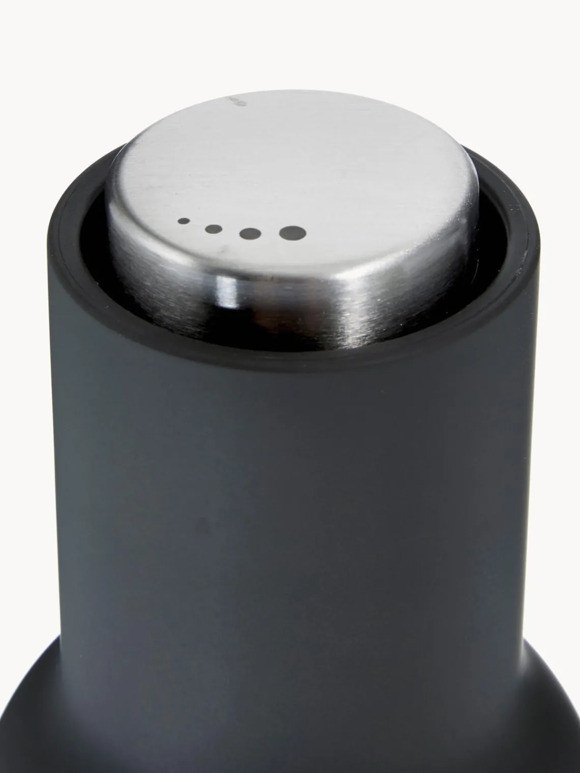 Clearance Audo Copenhagen Moulins à sel et à poivre design avec couvercle en acier inoxydable Bottle Grinder, 2 élém. Anthracite, gris clair, argenté