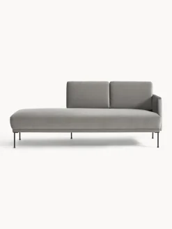 Clearance Westwing Collection Méridienne en velours Fluente Velours gris