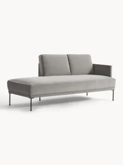 Clearance Westwing Collection Méridienne en velours Fluente Velours gris