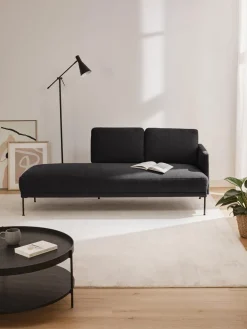 Best Westwing Collection Méridienne Fluente Tissu anthracite