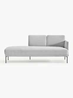 Clearance Westwing Collection Méridienne Fluente Tissu gris clair