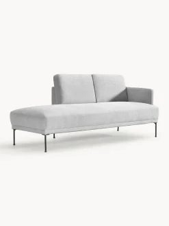 Clearance Westwing Collection Méridienne Fluente Tissu gris clair