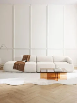 Best Westwing Collection Méridienne modulable XL Sofia Tissu blanc crème