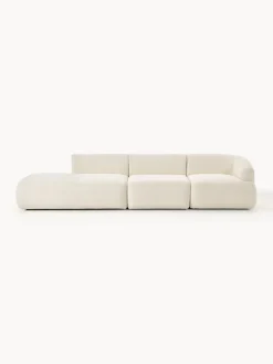 Discount Westwing Collection Méridienne XL modulable en tissu peluche Sofia Peluche blanc cassé